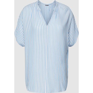 Niebieska bluzka Montego w stylu casual z krótkim rękawem
