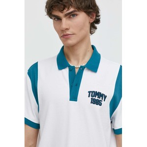 Koszulka polo Tommy Jeans z krótkim rękawem w młodzieżowym stylu z bawełny