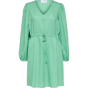 Zielona sukienka Selected Femme z długim rękawem mini