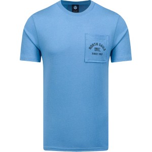 Niebieski t-shirt North Sails z bawełny w sportowym stylu z krótkim rękawem