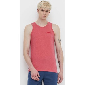 Różowy t-shirt Superdry z bawełny z krótkim rękawem w stylu casual
