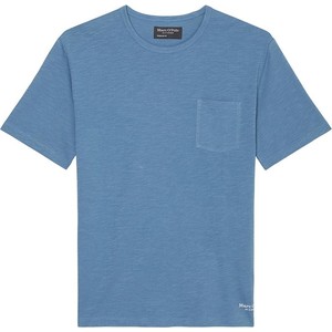 Niebieski t-shirt Marc O'Polo z krótkim rękawem z bawełny w stylu casual