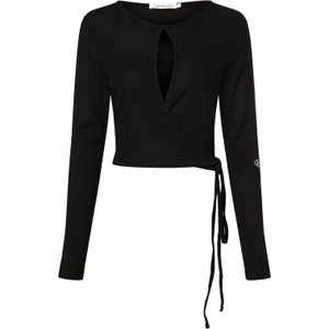 Czarna bluzka Calvin Klein z długim rękawem