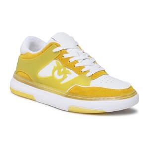 Żółte buty sportowe Pinko z płaską podeszwą w sportowym stylu