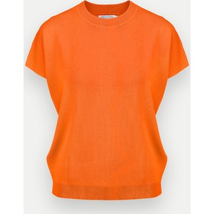 Pomarańczowa bluzka Molton w stylu casual z okrągłym dekoltem