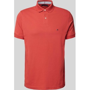 Czerwony t-shirt Tommy Hilfiger w stylu casual z krótkim rękawem