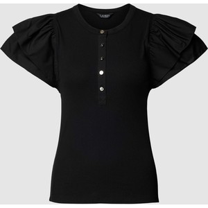 Czarna bluzka Ralph Lauren z okrągłym dekoltem