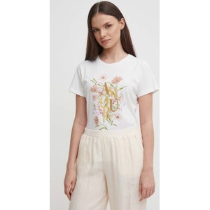 T-shirt Artigli z bawełny w młodzieżowym stylu z okrągłym dekoltem