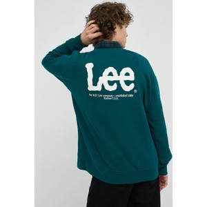 Zielona bluza Lee z bawełny z nadrukiem