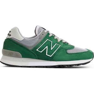 Zielone buty sportowe New Balance w sportowym stylu z płaską podeszwą sznurowane