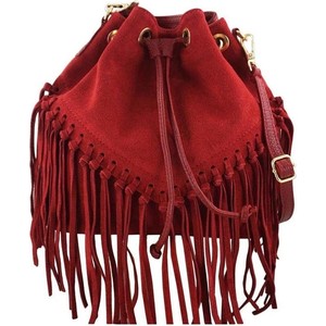Czerwona torebka Merg średnia w stylu glamour na ramię