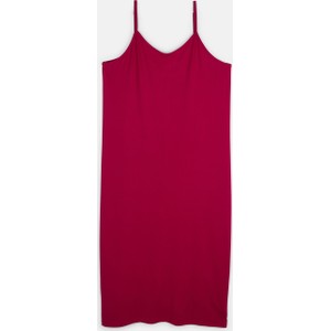Czerwona sukienka Gate dla puszystych mini na ramiączkach