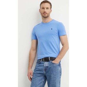 Niebieski t-shirt POLO RALPH LAUREN z bawełny z krótkim rękawem w stylu casual