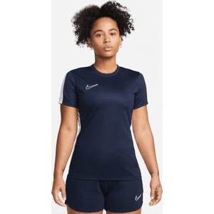Granatowy t-shirt Nike z okrągłym dekoltem z krótkim rękawem