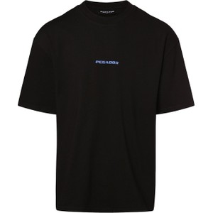 Czarny t-shirt Pegador z bawełny z krótkim rękawem
