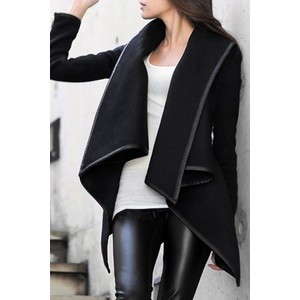 Czarny płaszcz IVET w stylu casual krótki