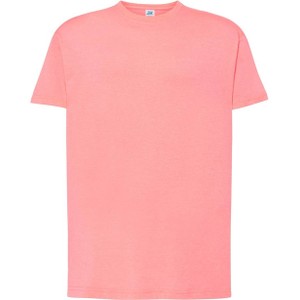 Różowy t-shirt JK Collection z bawełny z krótkim rękawem