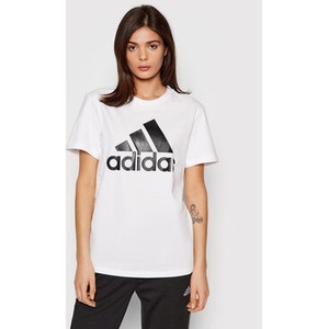 T-shirt Adidas z okrągłym dekoltem z krótkim rękawem w młodzieżowym stylu