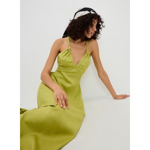 Zielona sukienka Reserved rozkloszowana maxi na ramiączkach
