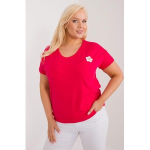 Czerwony t-shirt 5.10.15 z okrągłym dekoltem z krótkim rękawem w stylu casual