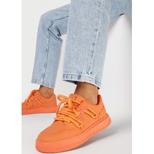Pomarańczowe buty sportowe born2be sznurowane