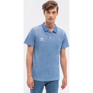 Niebieska koszulka polo Umbro z krótkim rękawem