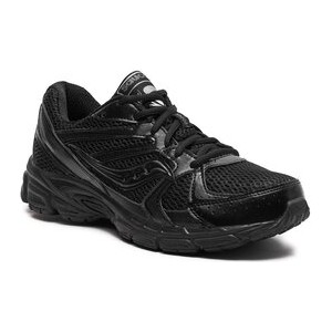 Czarne buty sportowe Saucony sznurowane z płaską podeszwą w sportowym stylu