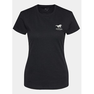 Czarny t-shirt Mustang z krótkim rękawem