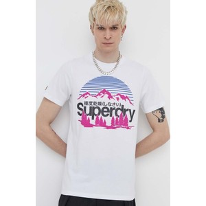 T-shirt Superdry w młodzieżowym stylu z krótkim rękawem z bawełny
