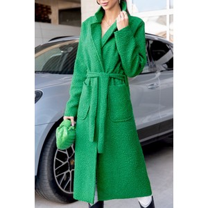 Zielony płaszcz IVET w stylu klasycznym długi