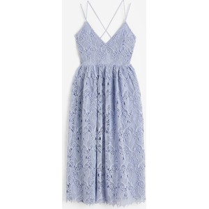 Niebieska sukienka H & M rozkloszowana w stylu casual z dżerseju