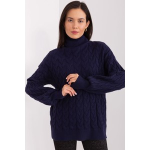 Granatowy sweter Wool Fashion Italia w stylu casual