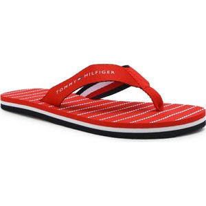 Czerwone buty letnie męskie Tommy Hilfiger w stylu casual