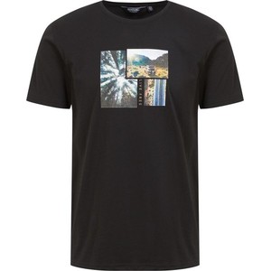Czarny t-shirt Regatta z nadrukiem w sportowym stylu