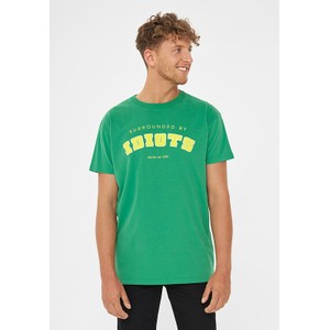 Zielony t-shirt Derbe w młodzieżowym stylu z krótkim rękawem z bawełny