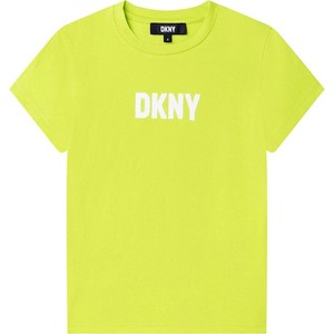 Żółta koszulka dziecięca DKNY z bawełny