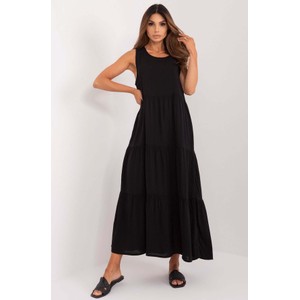 Czarna sukienka SUBLEVEL bez rękawów z okrągłym dekoltem