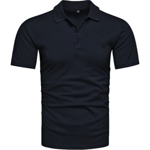 Czarna koszulka polo Recea w stylu casual z krótkim rękawem