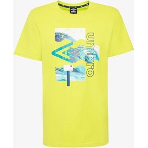 Żółty t-shirt Umbro z krótkim rękawem w młodzieżowym stylu