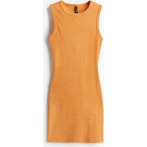 Pomarańczowa sukienka H & M z dżerseju bez rękawów dopasowana