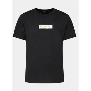 Czarny t-shirt Replay z krótkim rękawem w młodzieżowym stylu