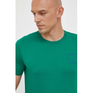 Zielony t-shirt Armani Exchange z nadrukiem w stylu casual z krótkim rękawem
