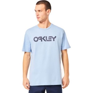 Niebieski t-shirt Oakley w młodzieżowym stylu z krótkim rękawem