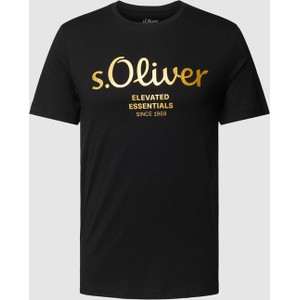 Czarny t-shirt S.Oliver z nadrukiem