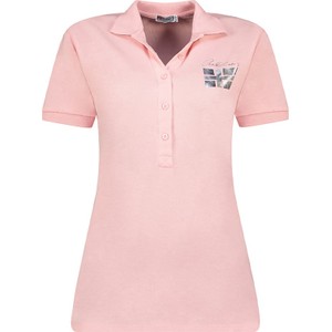 Różowa bluzka Geographical Norway z bawełny w sportowym stylu z krótkim rękawem