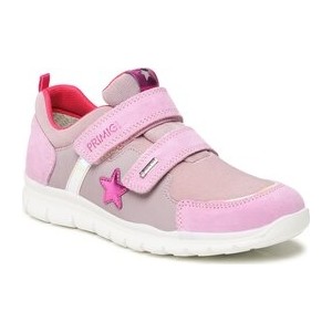 Różowe buty sportowe dziecięce Primigi z goretexu dla dziewczynek na rzepy