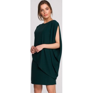 Zielona sukienka Style asymetryczna z okrągłym dekoltem w stylu casual