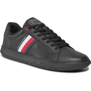 Sneakersy Tommy Hilfiger Essential Leather Cupsole FM0FM04921 Triple Black 0GK