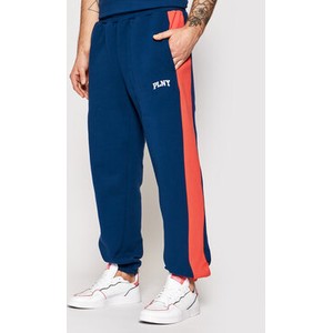 Niebieskie spodnie sportowe Plny Textylia z dresówki