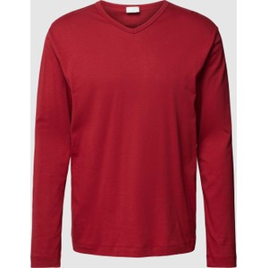 Czerwona koszulka z długim rękawem Mey w stylu casual z bawełny